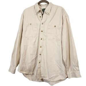 Scandia Woods Button Down Shirt Size Xl Mens Work Cotton Layer Fall Tan Beige 